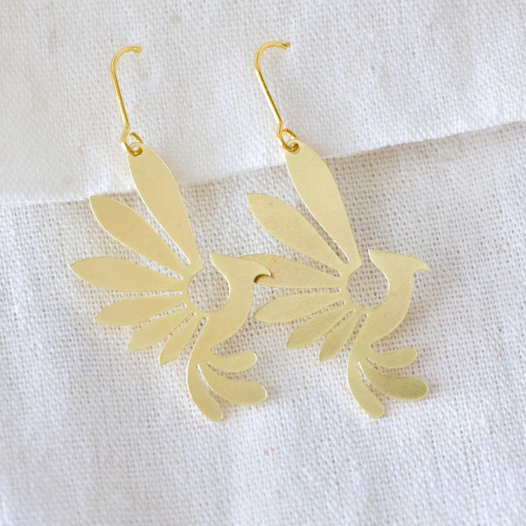 Brass Phoenix Earrings